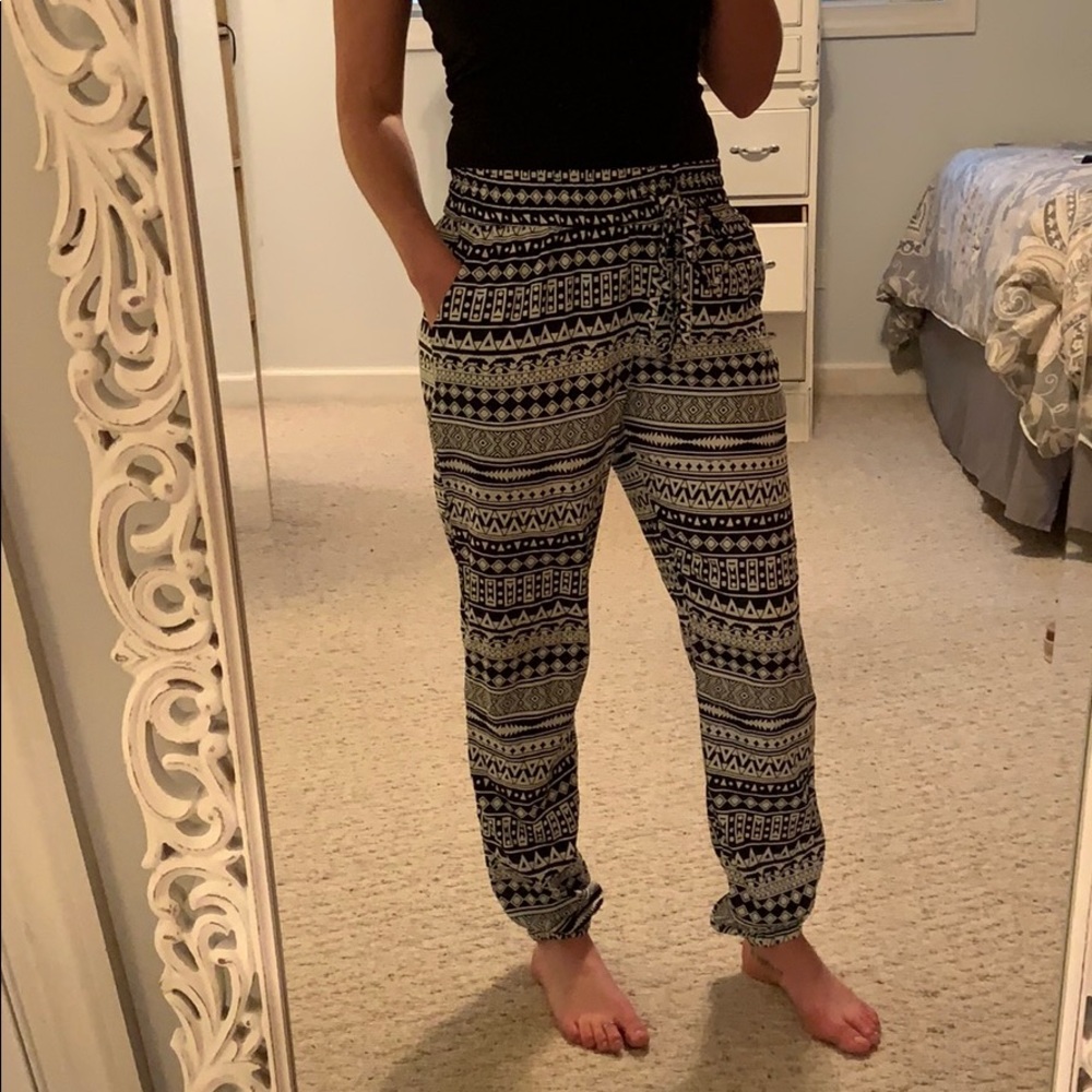 Black and white joggers